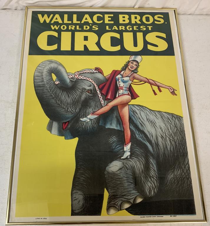 Wallace Bros. Framed Circus Advertisement (1 of 6)