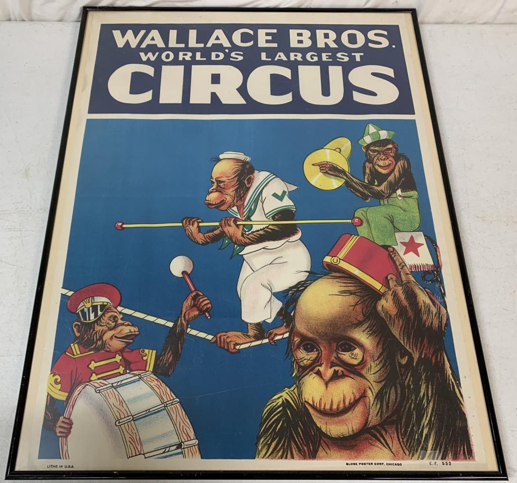 Wallace Bros. Framed Circus Advertisement (1 of 7)