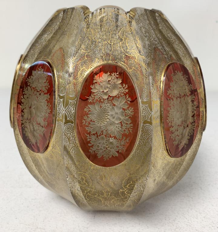 Moser Style Victorian Glass Bowl (1 of 3)