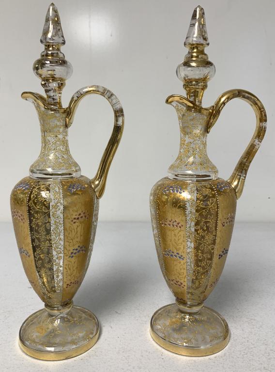 lot of 2 Moser Style Victorian Cruets (1 of 5)