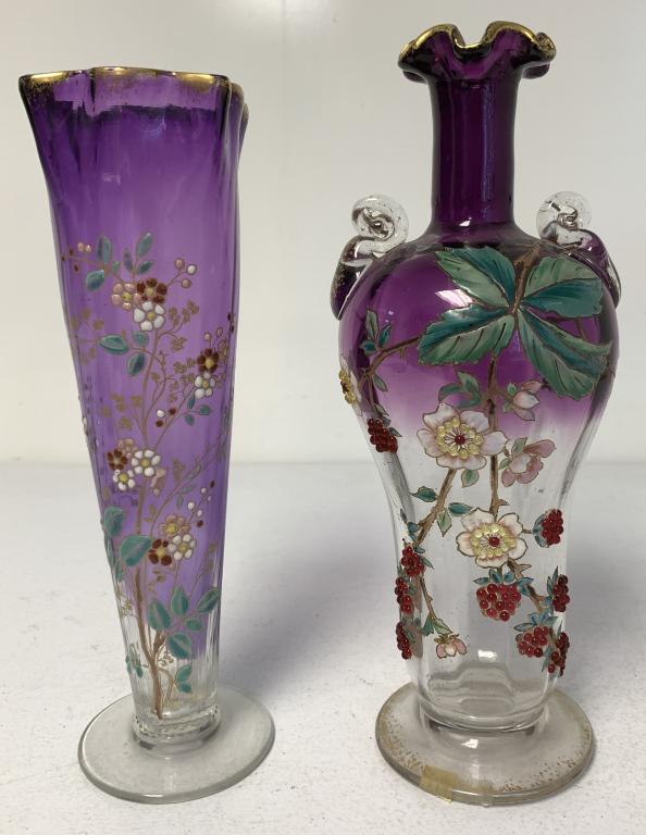 lot of 2 Moser Style Victorian Vases (1 of 5)
