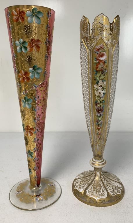 lot of 2 Moser Style Victorian Vases (1 of 4)