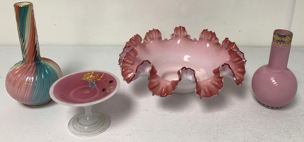 lot of 4 Moser Style Victorian Glassware Pieces (1 of 8)