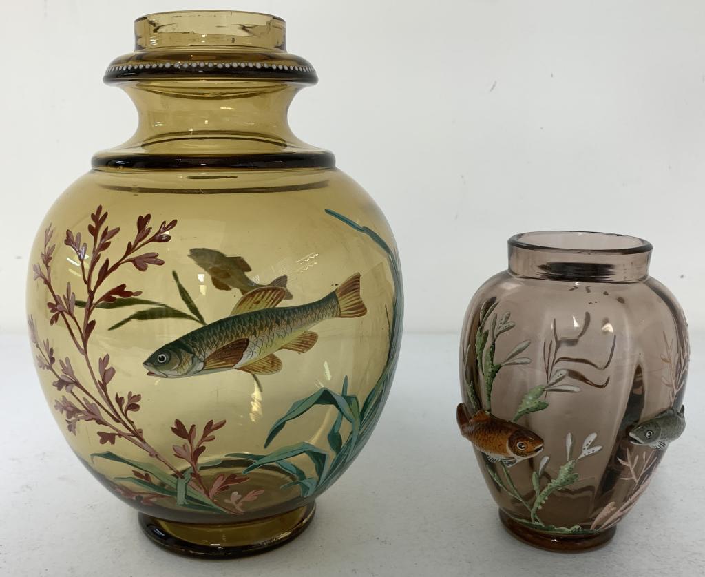 lot of 2 Moser Style Victorian Glassware Pieces (1 of 8)
