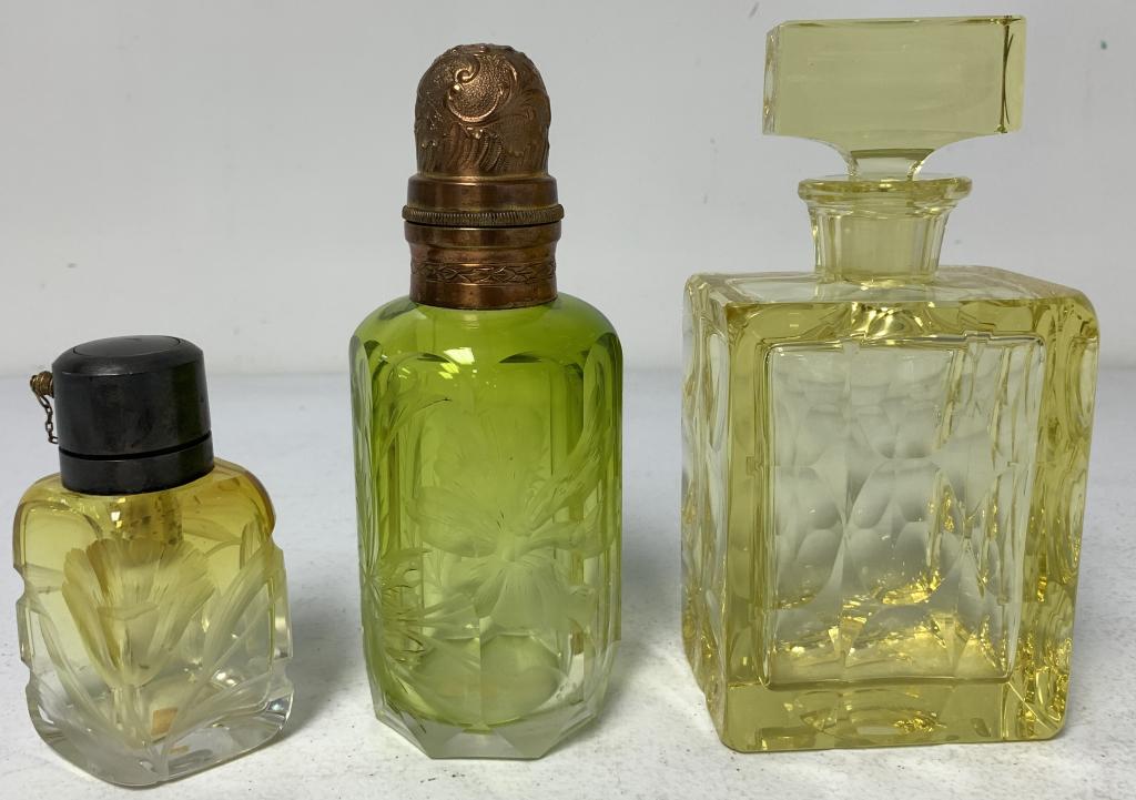 lot of 3 Moser Style Decanters, Perfume (1 of 7)