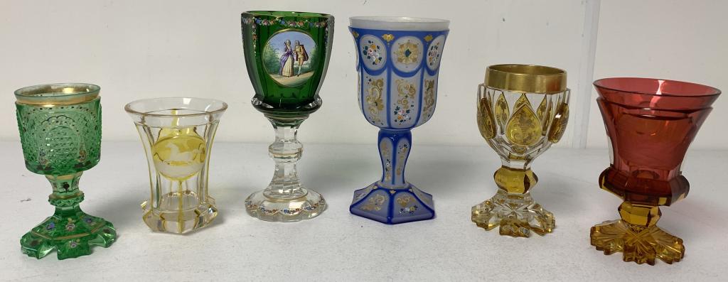 lot of 6 Moser Style Victorian Glassware Pieces (1 of 10)