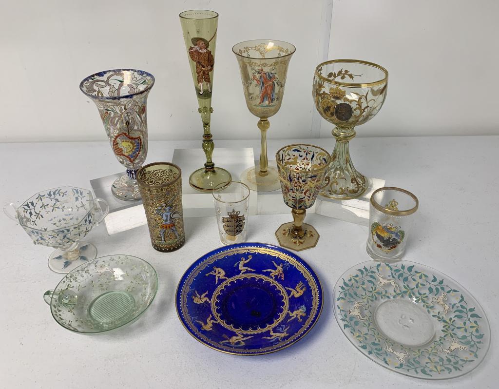 lot of 12 Moser Style Bohemian Glassware (1 of 11)