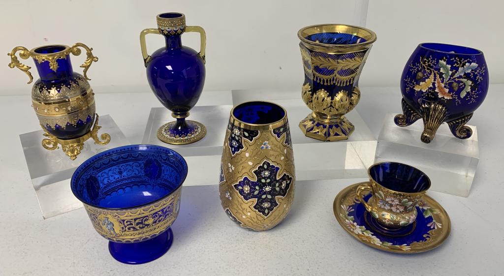 lot of 7 Moser Style Bohemian Glassware (1 of 11)