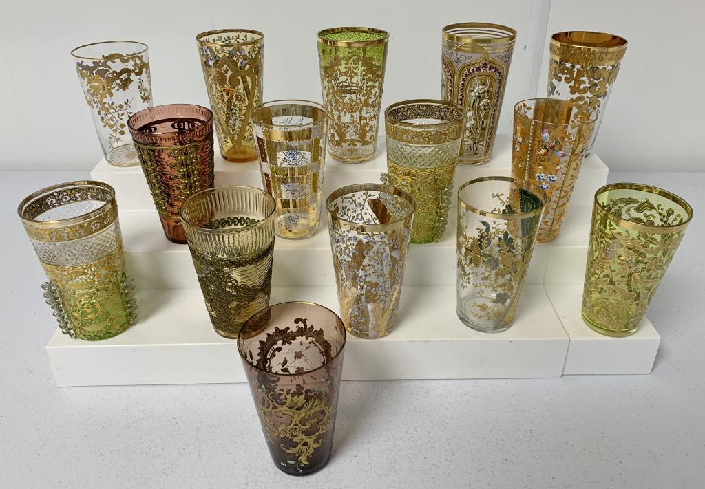 lot of 15 Moser Style Victorian Glasses (1 of 7)