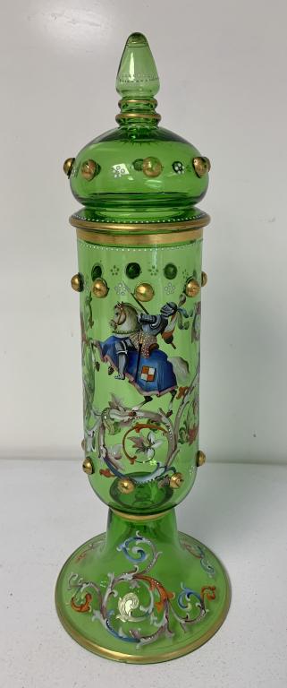 Moser Style Victorian Footed Covered Jar (1 of 5)