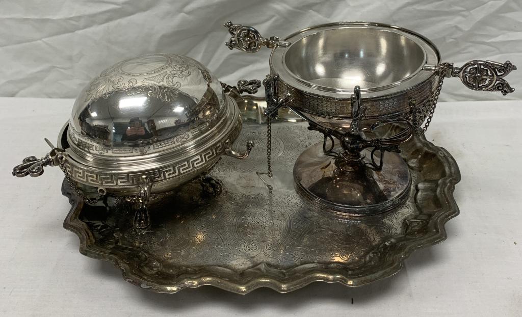 Lot of 3 silverplate serving pcs (1 of 11)