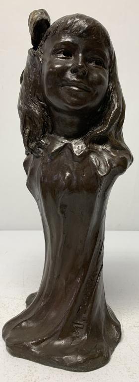 Bronze Child's Face Statue by A. Zeitlin (1 of 4)