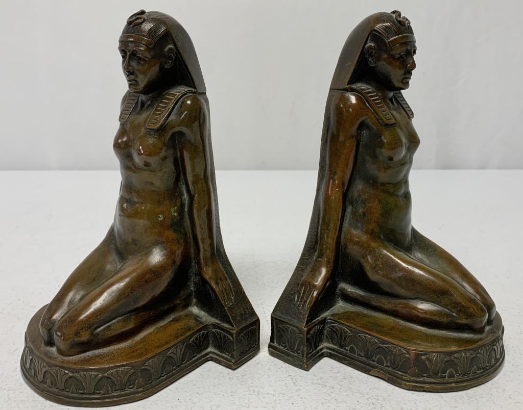Pair of Bronze Bookends Egyptian Style (1 of 3)