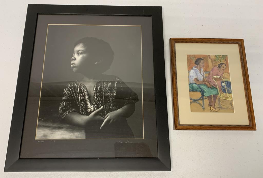 (2) Two Women Watercolor & Child Photo (1 of 7)