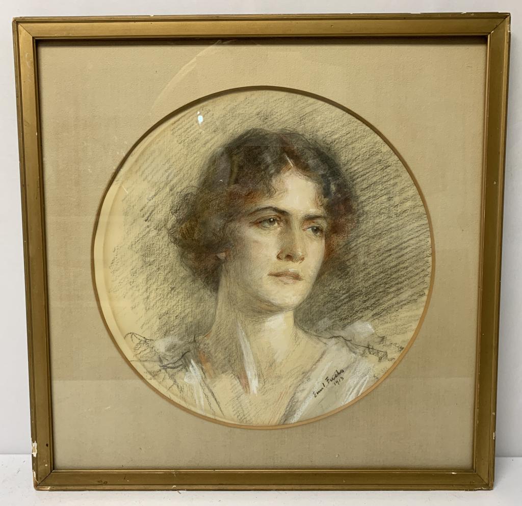 Portrait of Femme Pastel by Emil Fuchs (1 of 5)
