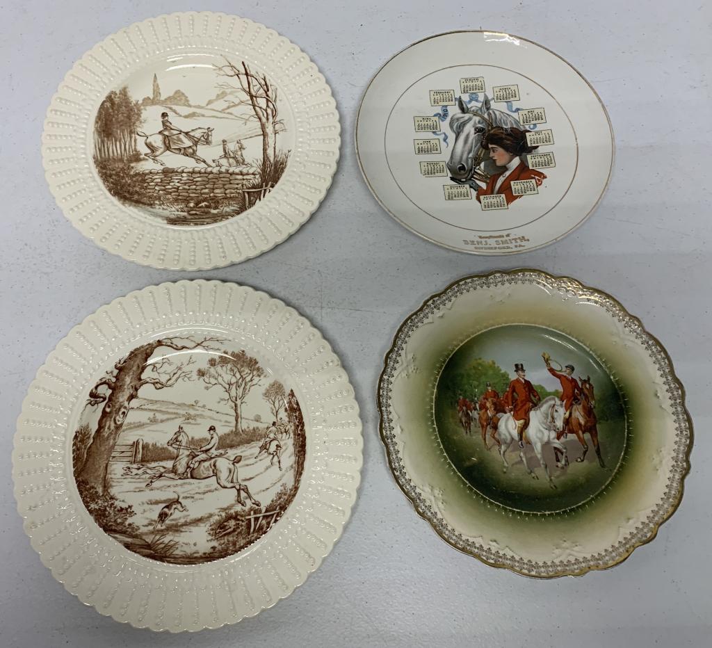 lot of 4 Horse Plates including 1910 Calendar (1 of 10)