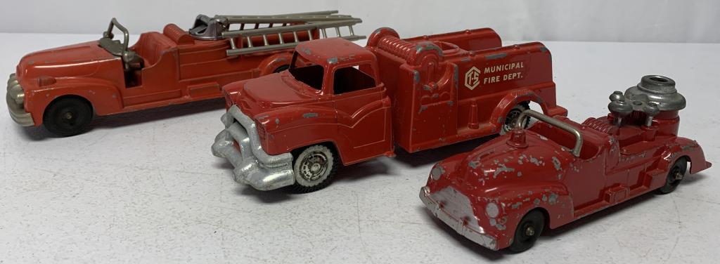 lot of 3 Hubley Kiddie Toy Fire Engines others (1 of 6)
