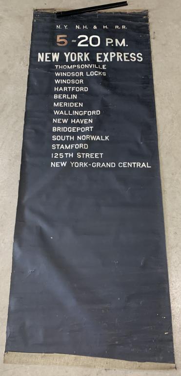 NY NH & H RR Window Blind Train Schedule South Station Boston (1 of 6)