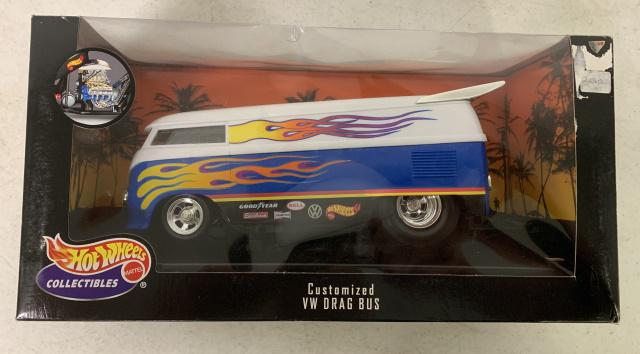 Hot Wheels Customized VW Drag Bus: mint in box, box showing wear, 1:18 scale