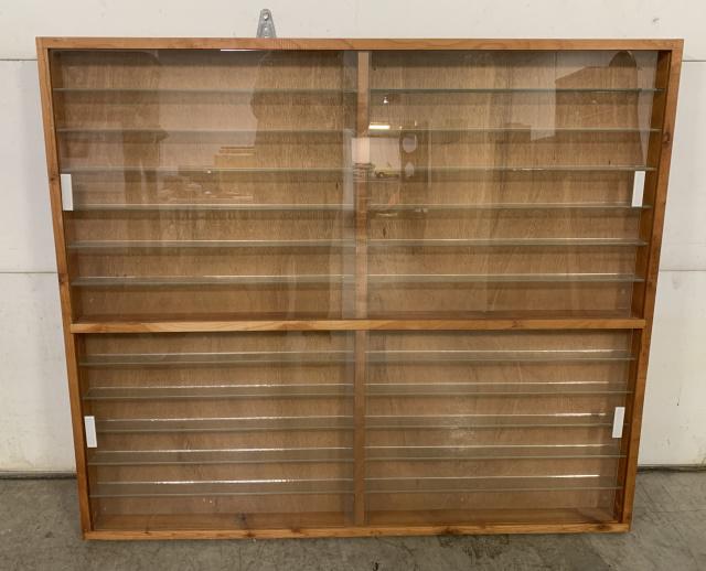 Wooden Showcase w/ Glass Doors & Shelves (1 of 4)