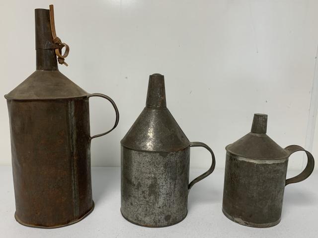 lot of 3 Early Tin Powder Cans (1 of 5)