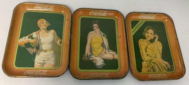 1929 and two 1930 Coca-Cola trays (1 of 8)