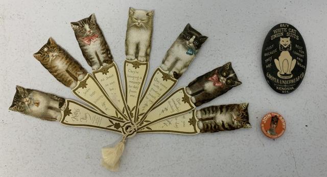 adv. Mirror, cigar pin and Kitty's fan (1 of 7)