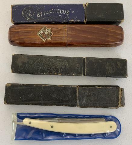 5 straight razors, cases do not match razors (1 of 14)