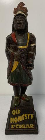 Old Honesty 5c Cigar cast iron Indian Bank (1 of 8)