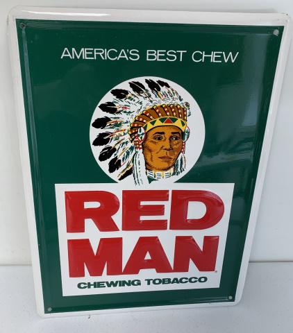 Red Man Chewing Tobacco tin sign (1 of 3)