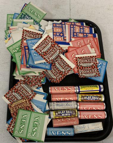 40+ Candy Mints Wrappers Vens, Pioneer others: unused, may be reproductions