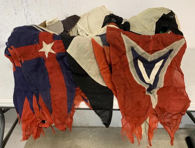 10+ Cloth Nautical Flags & others: a lot of them have wear and some tears
