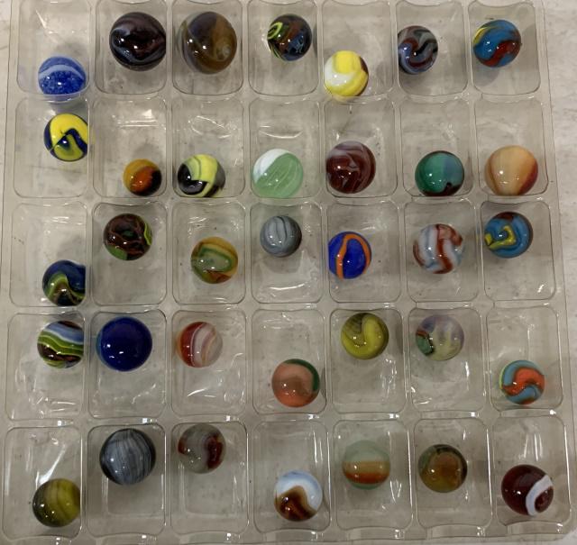 lot of 35 Glass Contemporary Marbles (1 of 3)