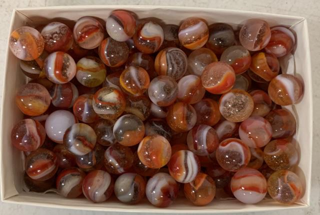 lot of 100+ Orange Glass Contemporary Marbles: 5/8" diameter