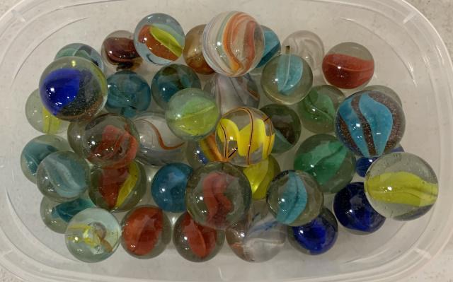 lot of 40+ Larger Glass Cat Eye Marbles (1 of 3)