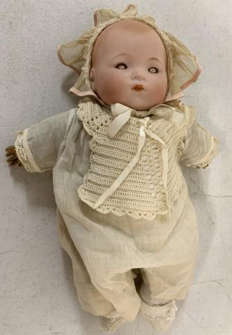 bisque head German baby marked AM: composition hands show crazing, non working cry box