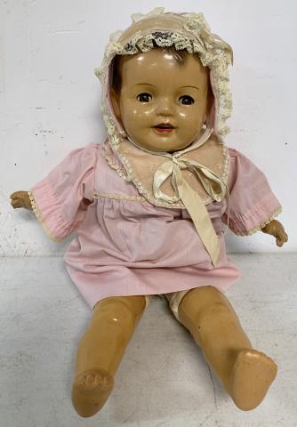 large Composition baby doll w/cloth body (1 of 4)
