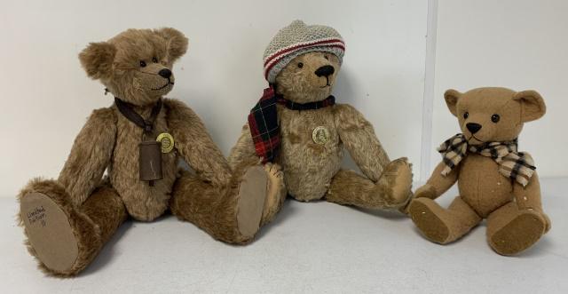 lot of 3 Begg, German Mohair Bears (1 of 4)