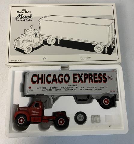First Gear '60 B-61 Mack Chicago Express Truck: 1/34 scale, looks like it was never out of the box, may be missing an extra piece