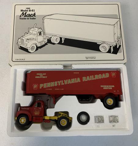 First Gear '60 B-61 Mack PRR Tractor/Trailer: 1/34 scale, looks like it was never used