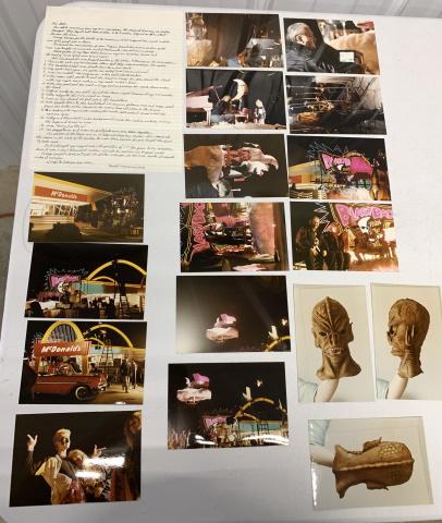 Mac Tonight behind the scenes photos: Bob Burns letter to Bob Cauler with photos for McDonalds Mac Tonight commercial . From the Bob Cauler collection