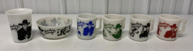 Hopalong Cassidy bowl, cup and mugs (1 of 2)