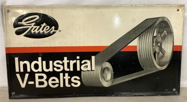 Gates V-Belts Metal/Heavy Tin Single Sided Sign (1 of 6)