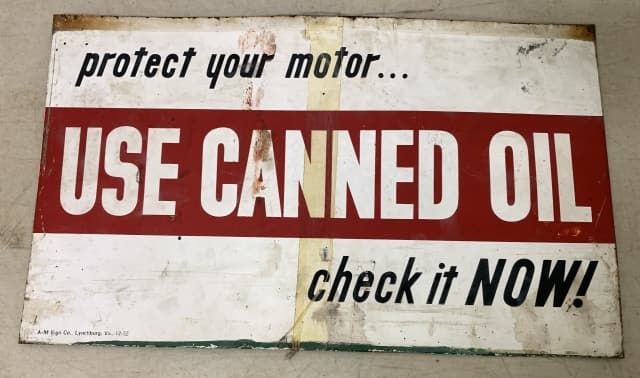 Single Side Metal Use Canned Oil Sign (1 of 4)