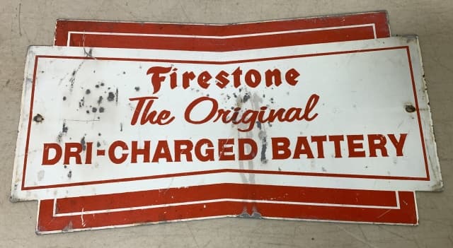 Single Side Metal Firestone Battery Sign (1 of 4)