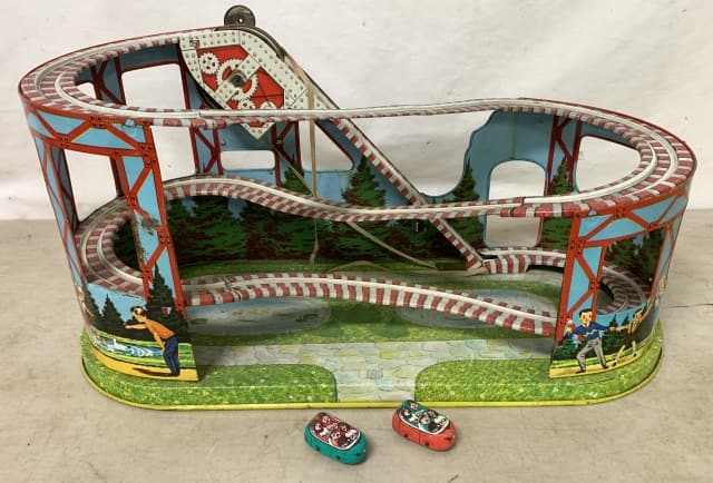 J Chein Tin Roller Coaster w/ 2 Cars (1 of 6)