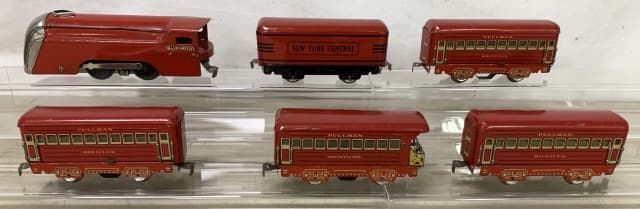 lot of 6 Marx Tin Train Cars & Engine/ others (1 of 7)
