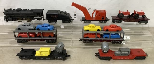 lot of 8 Plastic Marx Train Cars & Engine/ others (1 of 6)