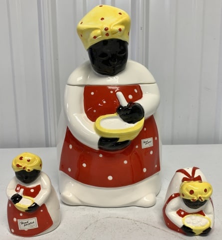 (3)Dept. 56 Black Americana Cookie Jar & S&P (1 of 3)