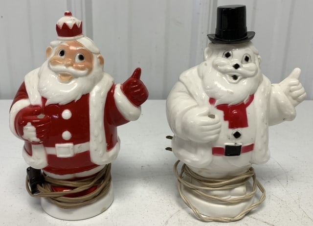 (2)Harett-Gilmar Light Up Santa & Snowman Bank (1 of 8)